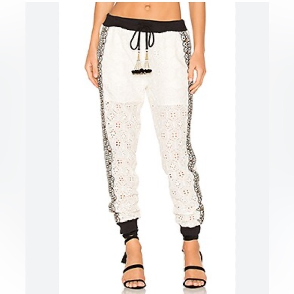 Hemant and Nandita Eyelet Embellished Sequin Lace Jogger Pants XS - Picture 1 of 8